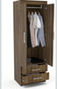 Closet ropero de madera dos puertas y dos cajones.