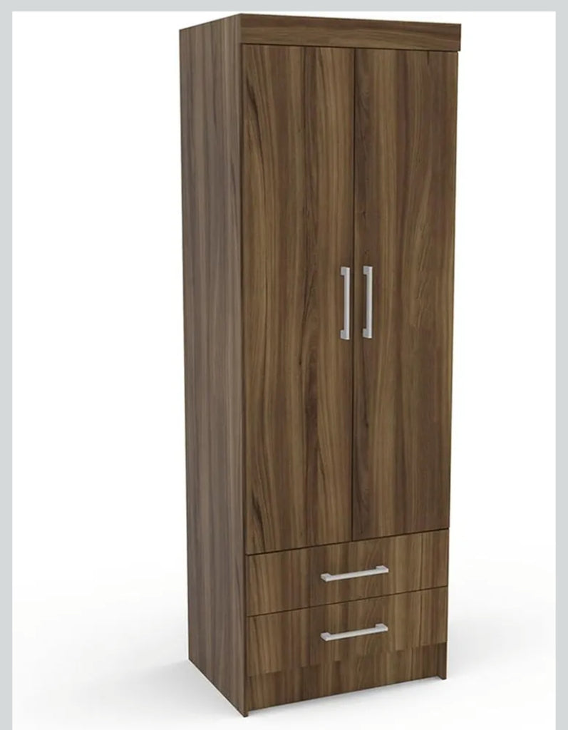 Closet ropero de madera dos puertas y dos cajones.