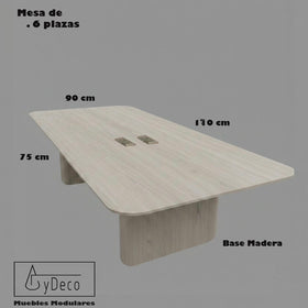 Mesa para sala de juntas 6 Plazas con Contactos y USB