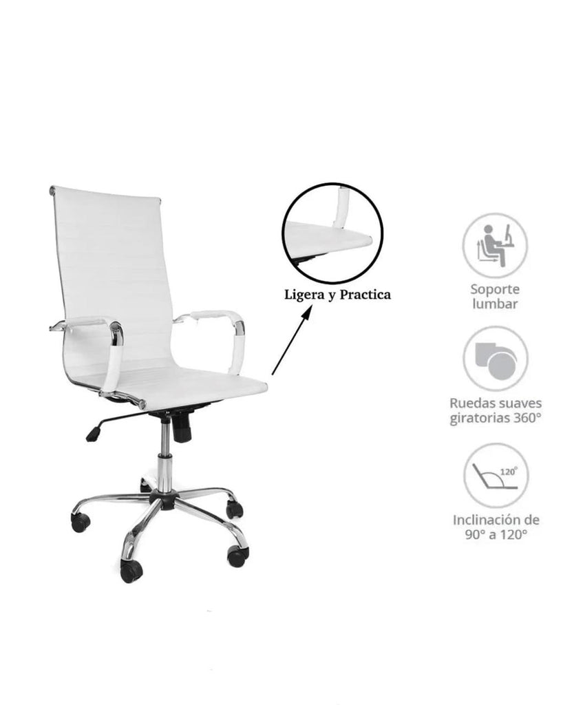 Silla ejecutiva Vista Vinipiel Base cromada
