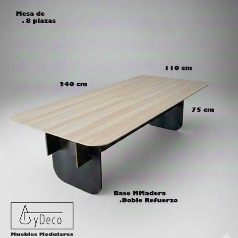 Mesa 8 plazas Base Madera Reforzada