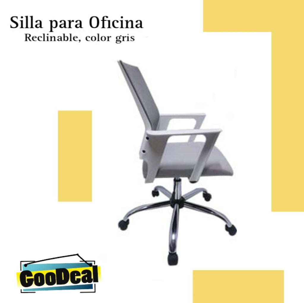 Silla para oficina, reclinable color gris Nordic