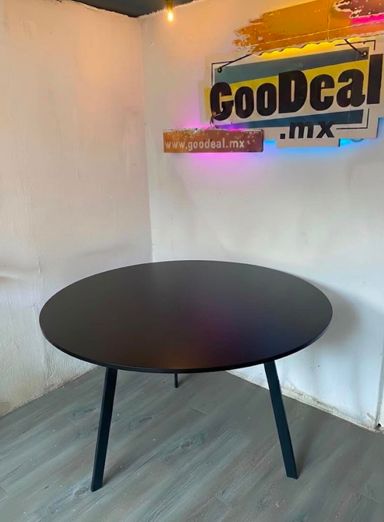 Mesa Redonda 6 Plazas 1.20m Metal / Madera