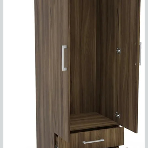 Closet ropero de madera dos puertas y dos cajones.