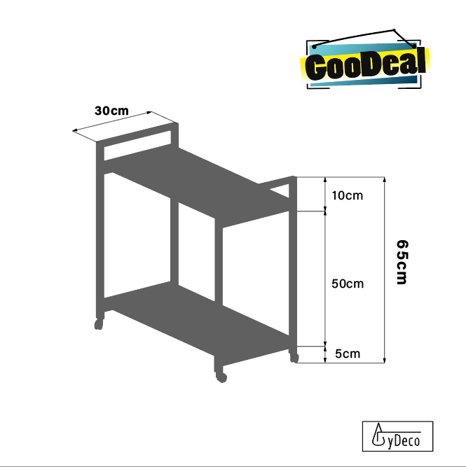 Estante Auxiliar de 30cm 65cm de altura