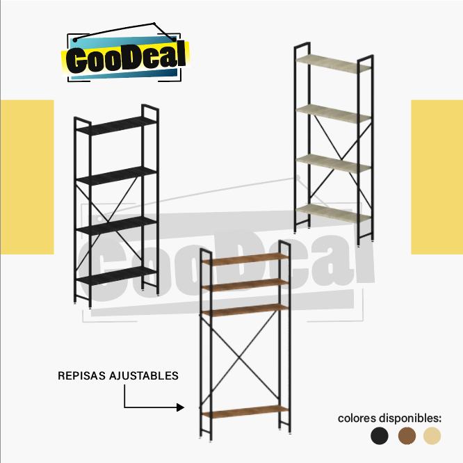 Estante minimalista de 5 niveles 180x30