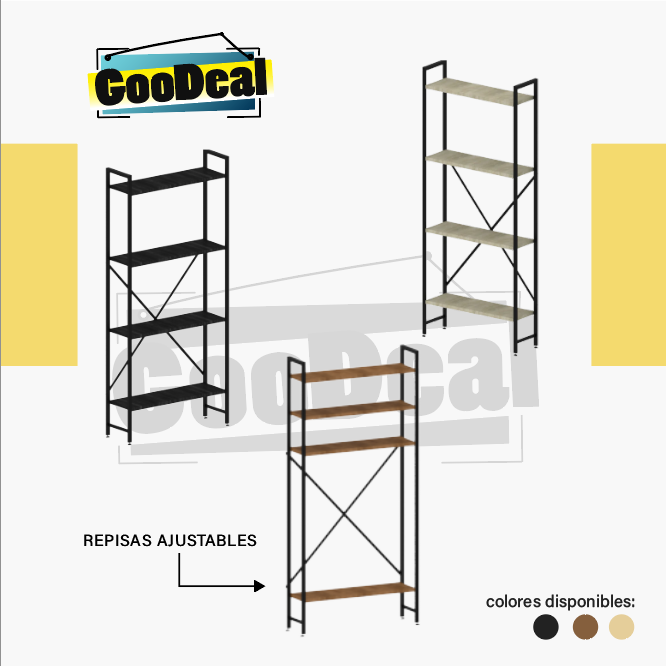 Estante minimalista de 4 niveles 120x20cm