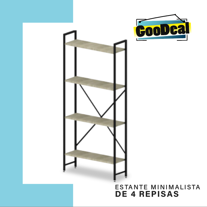 Estante minimalista de 4 niveles 120x30