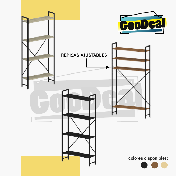 Estante minimalista de 4 niveles 150x20cm