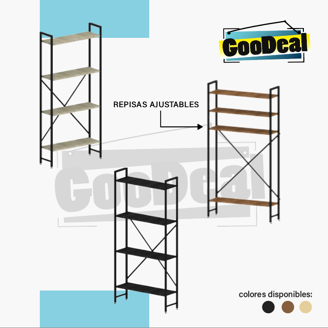 Estante minimalista de 4 niveles 150x30cm